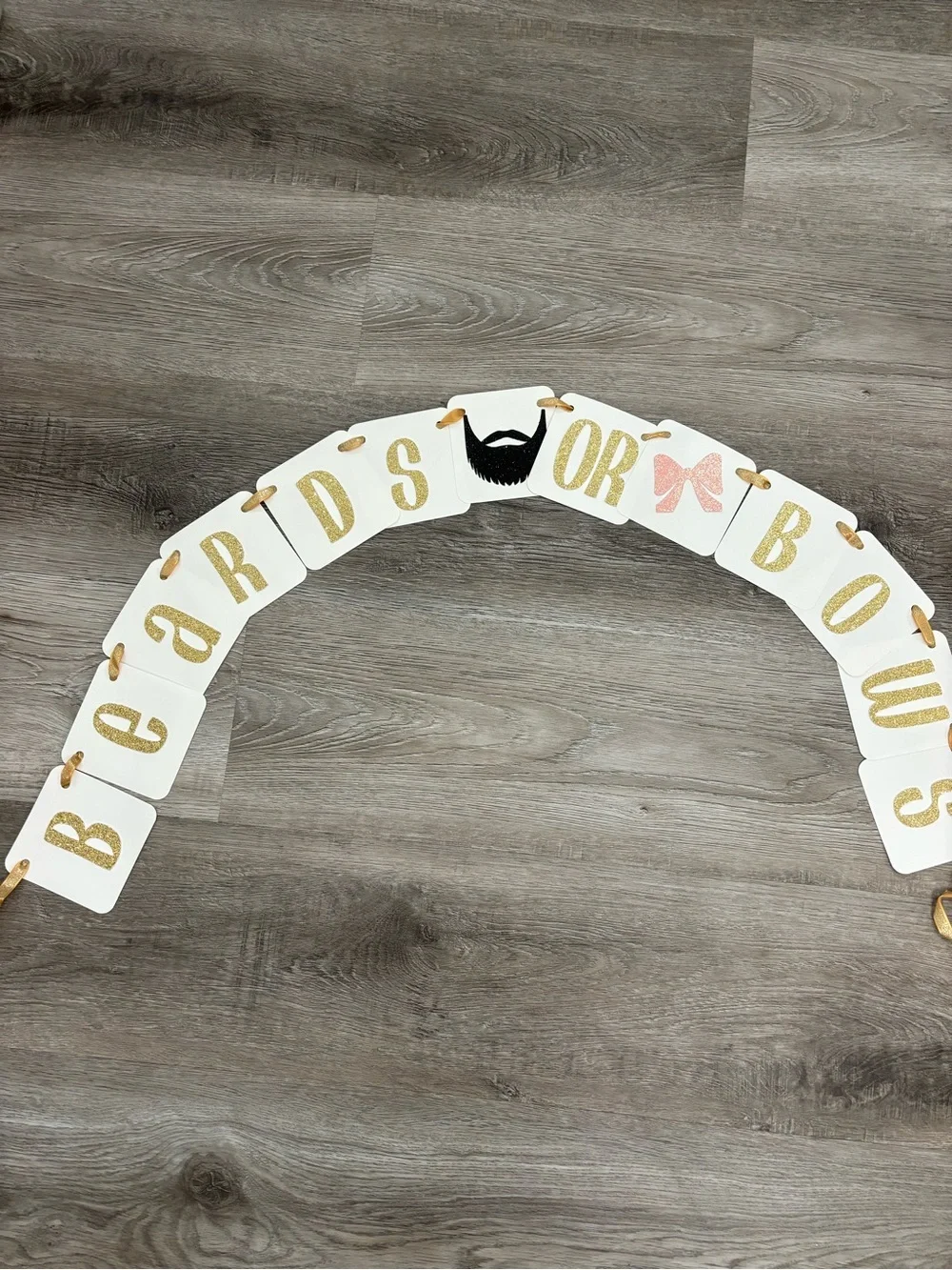 Beards or Bows banner - baby gender reveal banner - gender reveal party banner